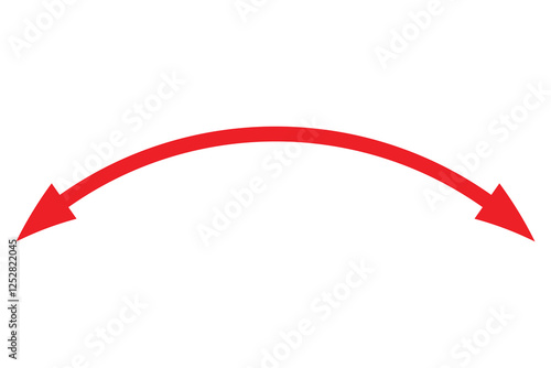 double wave long curved arrow icon. double arrow icon on white background.