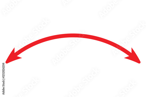 double wave long curved arrow icon. double arrow icon on white background.