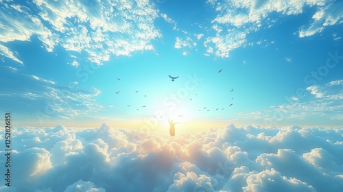 Fototapeta Naklejka Na Ścianę i Meble -  Free flying above the clouds