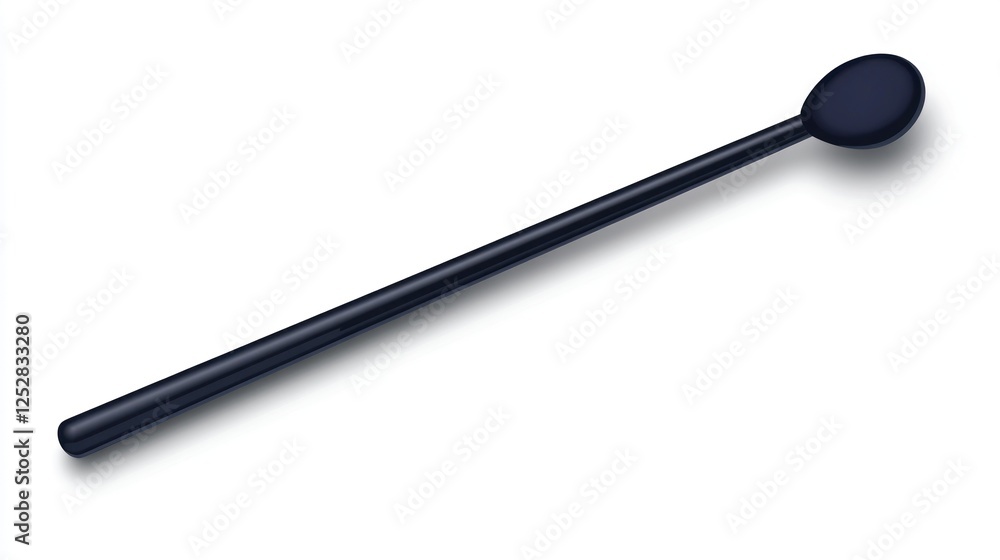 Black long spoon isolated on white background Black long spoon isolated on white background