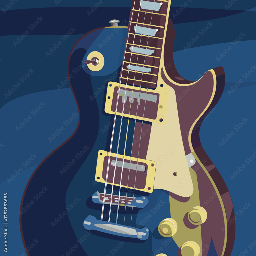 Obraz premium electric guitar on blue