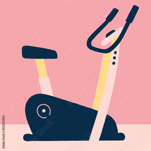 exercise bike, gym equipment vector illustration