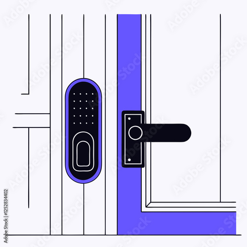 smart door lock vector