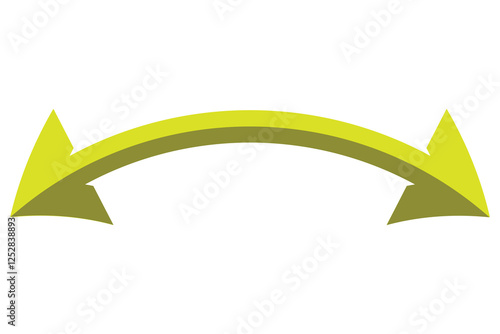 double wave long curved arrow icon. double arrow icon on white background.