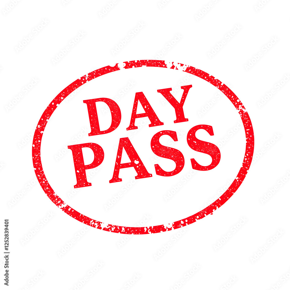 Day Pass text stamp red rubber stamp on white background. Generative AI Day Pass text stamp red rubber stamp on white background. Generative AI
