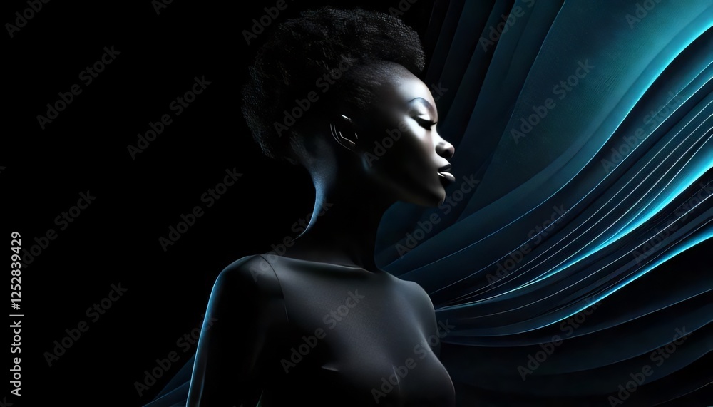 Obraz premium Dark backgrounds with light accents or neon highlights in a minimalist style