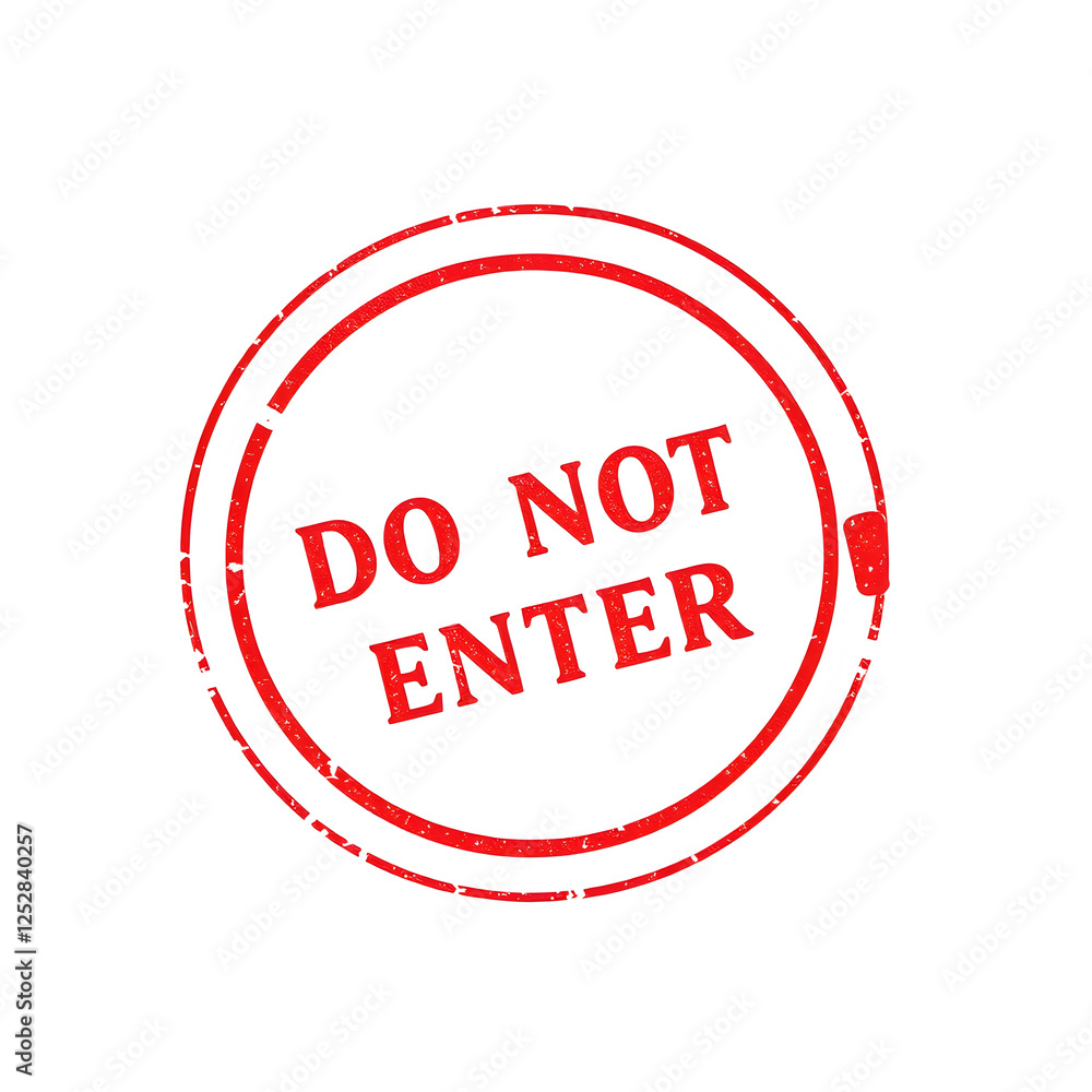 Do Not Enter text stamp red rubber stamp on white background. Generative AI Do Not Enter text stamp red rubber stamp on white background. Generative AI