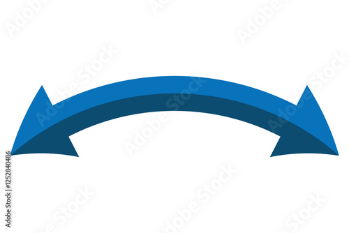 double wave long curved arrow icon. double arrow icon on white background.