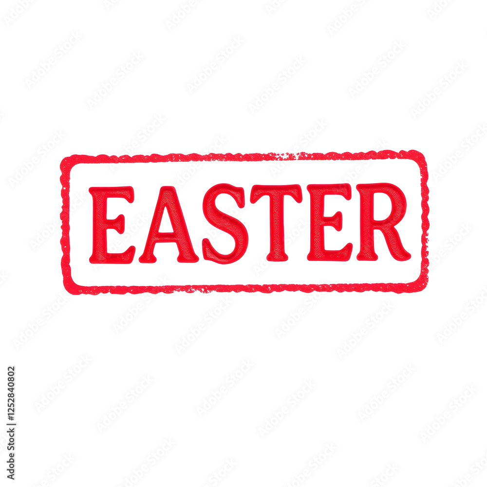 Easter text stamp red rubber stamp on white background. Generative AI Easter text stamp red rubber stamp on white background. Generative AI