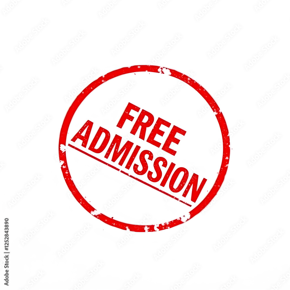 Free Admission text stamp red rubber stamp on white background. Generative AI Free Admission text stamp red rubber stamp on white background. Generative AI