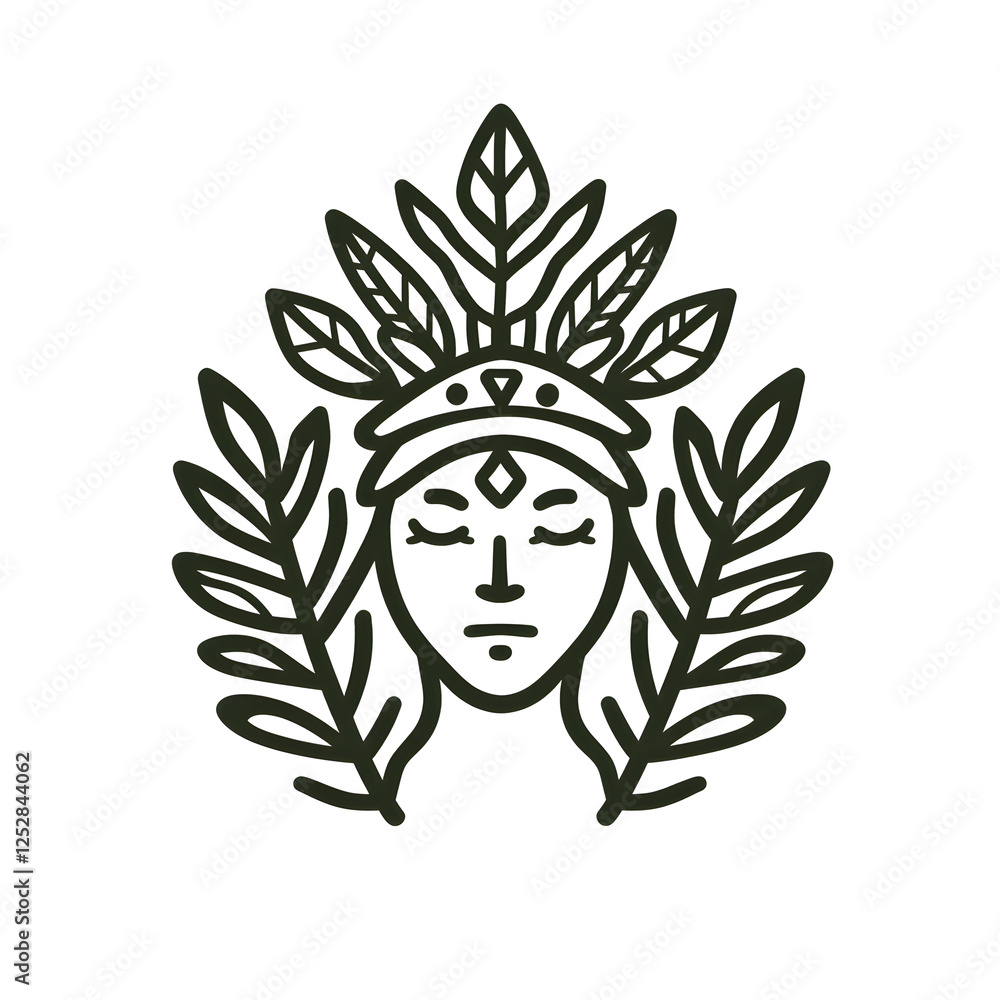 Fototapeta premium Tribal woman outline 