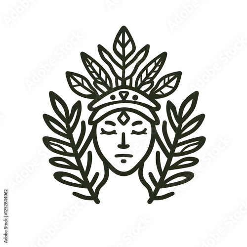 Tribal woman outline 