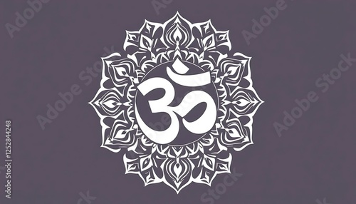 Om Symbol In Intricate Artistic White Design