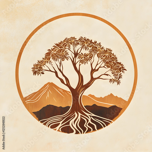 illustration of a koa tree