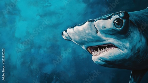 A Painted Image of a Great Hammerhead Shark photo