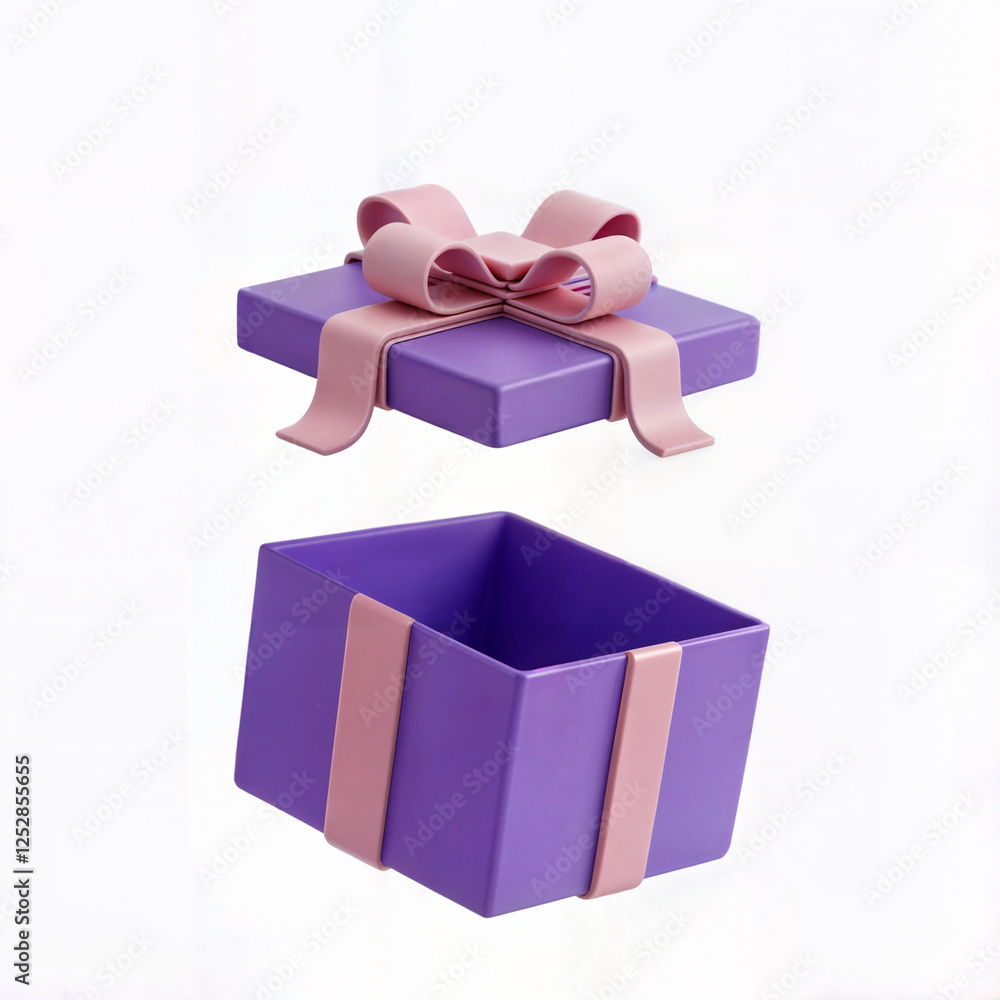 A luxurious purple gift box with an elegant pink bow, showcasing sophisticated and premium packaging. Perfect for weddings, birthdays, special occasions, and upscale celebrations, this chic and stylis A luxurious purple gift box with an elegant pink bow, showcasing sophisticated and premium packaging. Perfect for weddings, birthdays, special occasions, and upscale celebrations, this chic and stylis