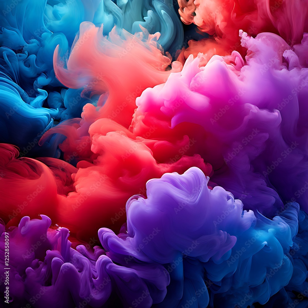 Obraz premium Abstract Colorful Swirling Ink