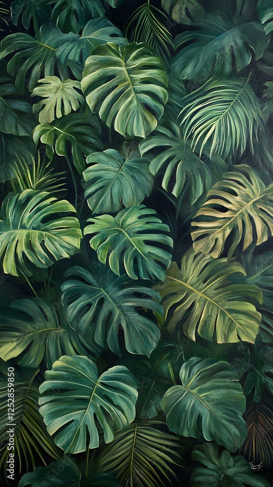Green tropical leaves background
Green tropical leaves background