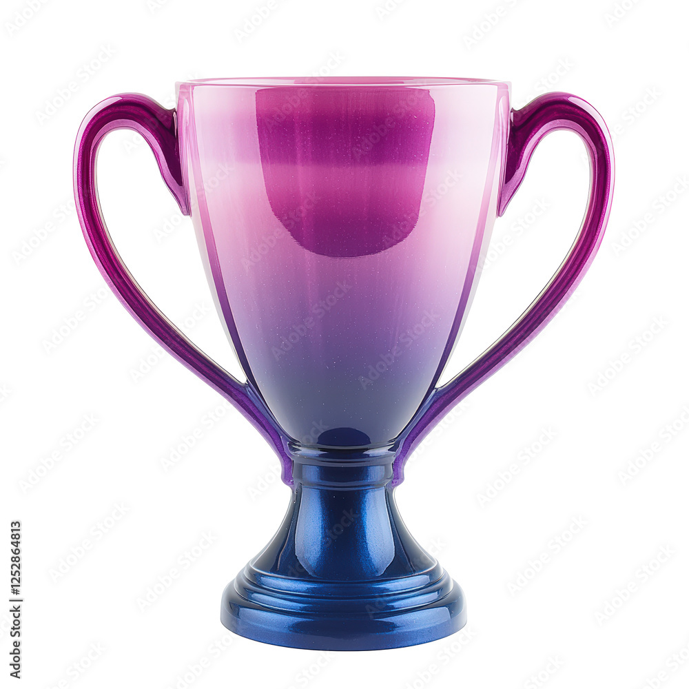 Isolated Iridescent Pink and Blue Glass Trophy Cup Isolated Iridescent Pink and Blue Glass Trophy Cup