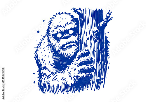 Yeti hand drawn sketch vector
