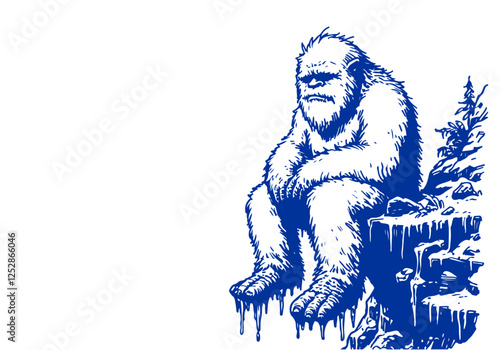 Yeti hand drawn sketch vector