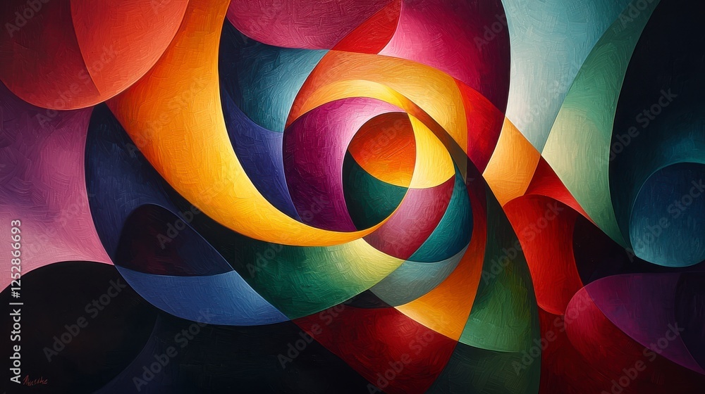 Vibrant Abstract Art Composition Featuring Spirals and Waves in Bright Color Palette with Rich Textures and Shapes for Modern Decor Vibrant Abstract Art Composition Featuring Spirals and Waves in Bright Color Palette with Rich Textures and Shapes for Modern Decor