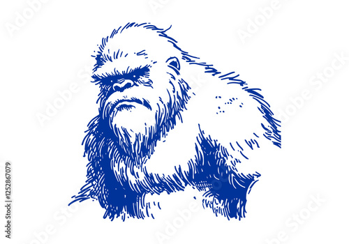 Yeti hand drawn sketch vector