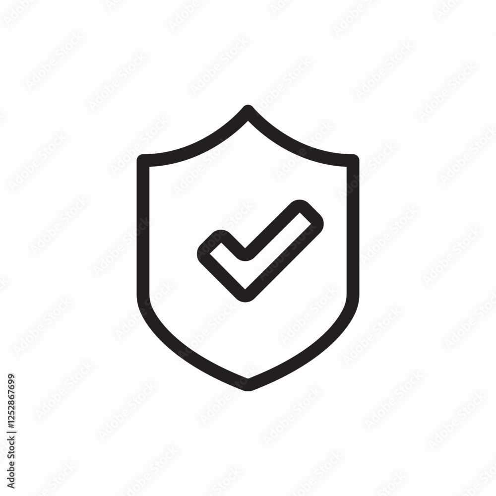 shield protection check mark icon vector sign shield protection check mark icon vector sign