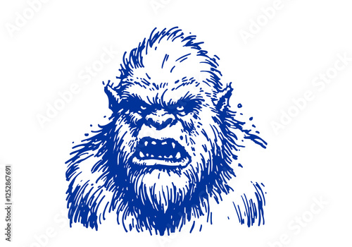 Yeti hand drawn sketch vector