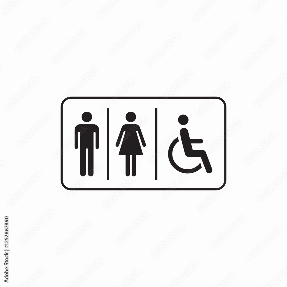 WC toilet bathroom icon vector sign WC toilet bathroom icon vector sign