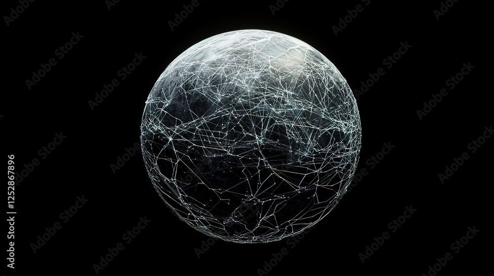 Abstract sphere with intricate network of lines. Abstract sphere with intricate network of lines.