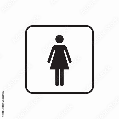 WC woman restroom icon vector sign
