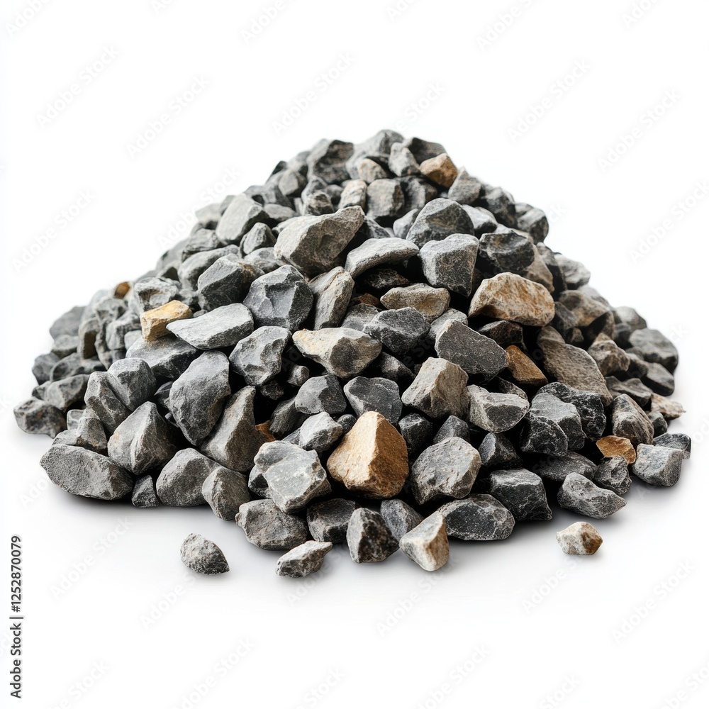 Pile of gray and tan gravel isolated on white background Pile of gray and tan gravel isolated on white background