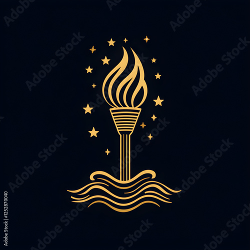 Tiki torch american style illustration 