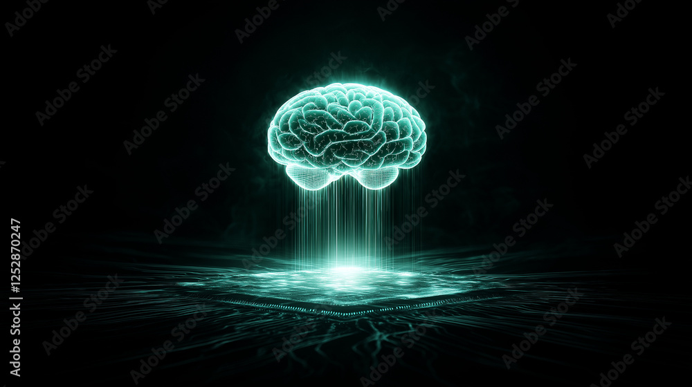 An ethereal glowing brain emerging from a quantum chip, with holographic information streams forming neural pathways, depicting the next era of AI development. An ethereal glowing brain emerging from a quantum chip, with holographic information streams forming neural pathways, depicting the next era of AI development.