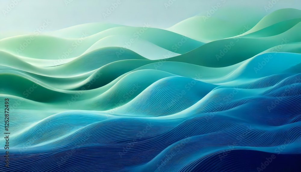 Obraz premium Smooth gradient waves lineart minimalist background
