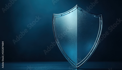 Conceptual Image of a Transparent Shield Representing Protection and Security in a Modern Minimalist Style with Soft Lighting Effects