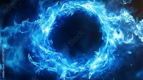 beautiful circular blue fire