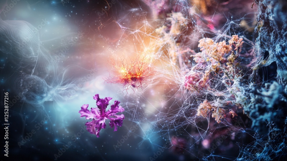 Exploring boundless communication life forms network cosmic space abstract artwork digital view interconnectedness Exploring boundless communication life forms network cosmic space abstract artwork digital view interconnectedness