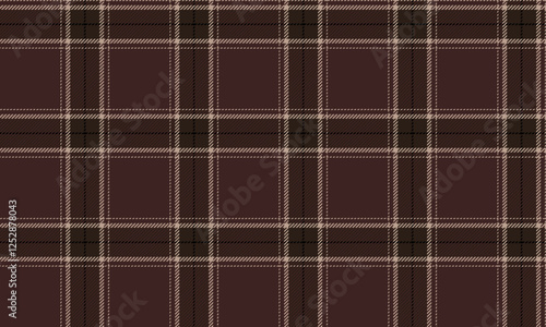 Seamless plaid, brown and cream, for clothing design such as skirts and pants, adding a striking and beautiful look to the clothes, suitable for use in all occasions.