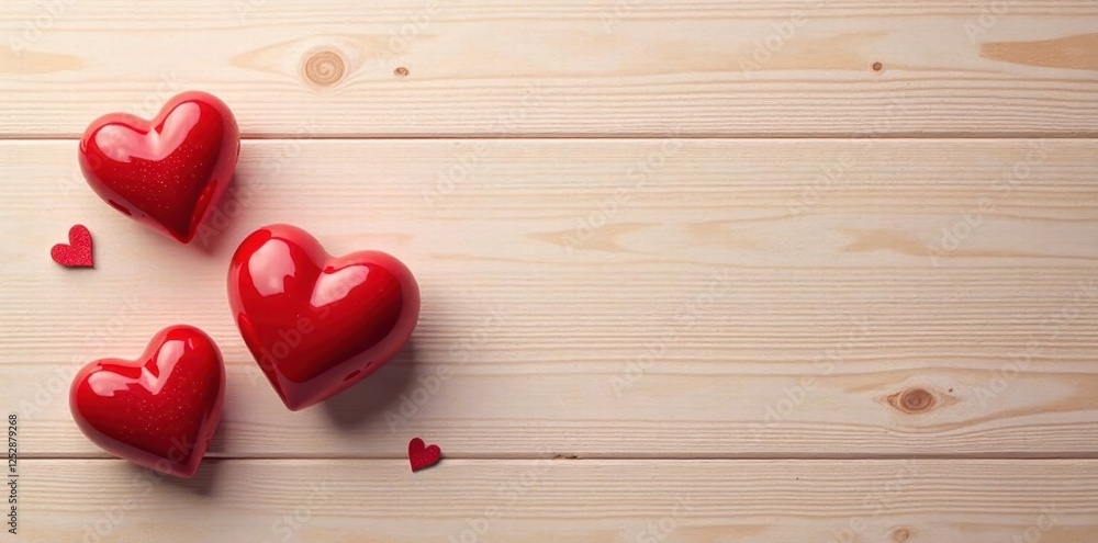 Romantic Red Hearts on Light Wooden Background A Perfect Image for Valentine's Day or Anniversary Greetings Romantic Red Hearts on Light Wooden Background A Perfect Image for Valentine's Day or Anniversary Greetings