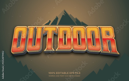 Outdoor Adventure 3D editable text style effect	
