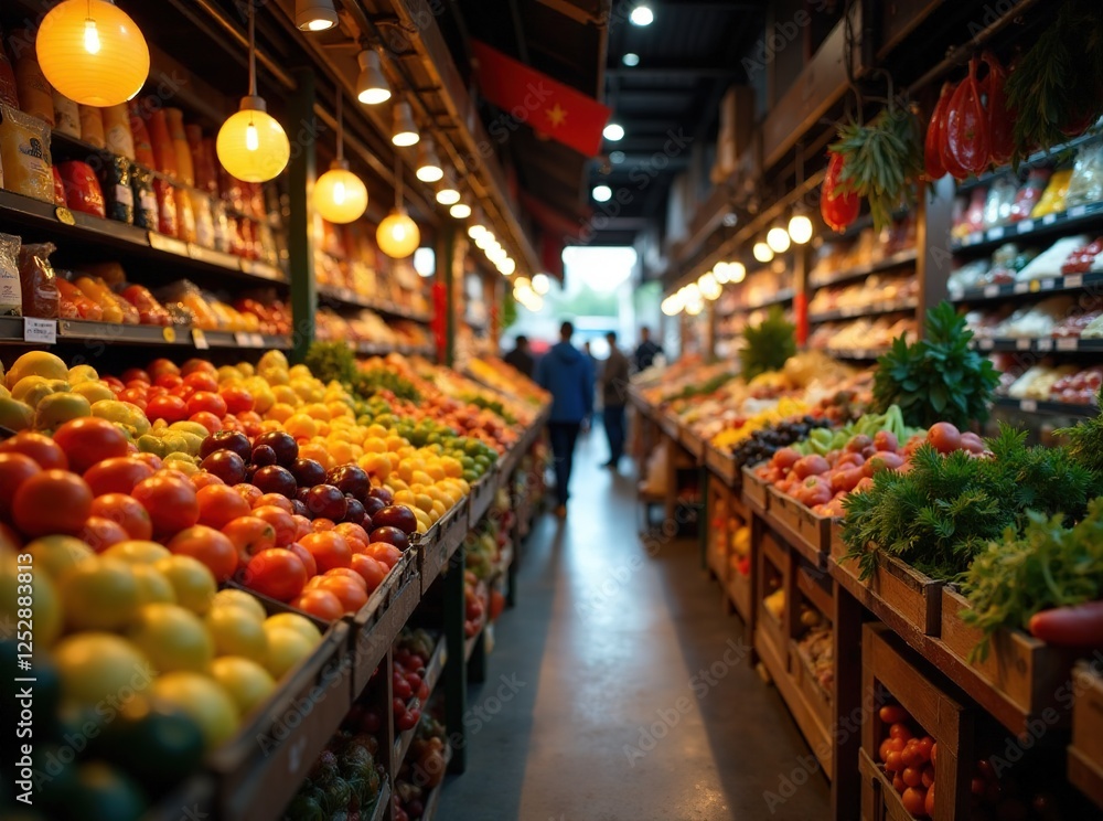 Fototapeta premium Colorful Market Groceries, Souk, Fresh Produce