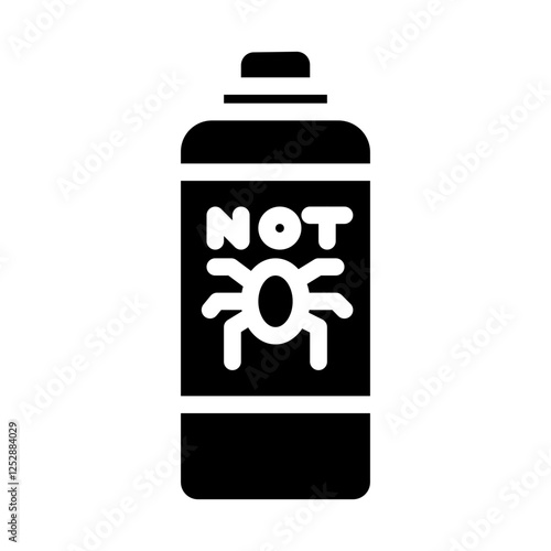 insect repellent bottle solid icon