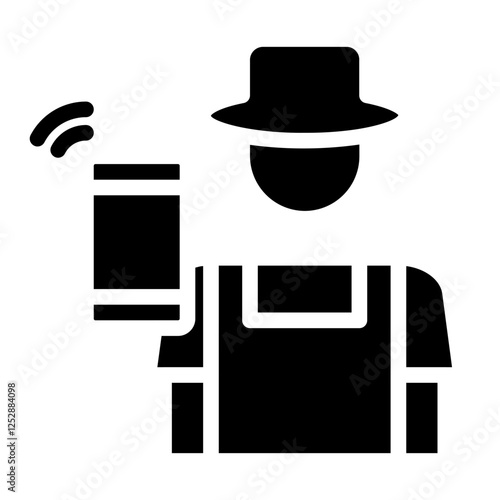 millennial farmers solid icon
