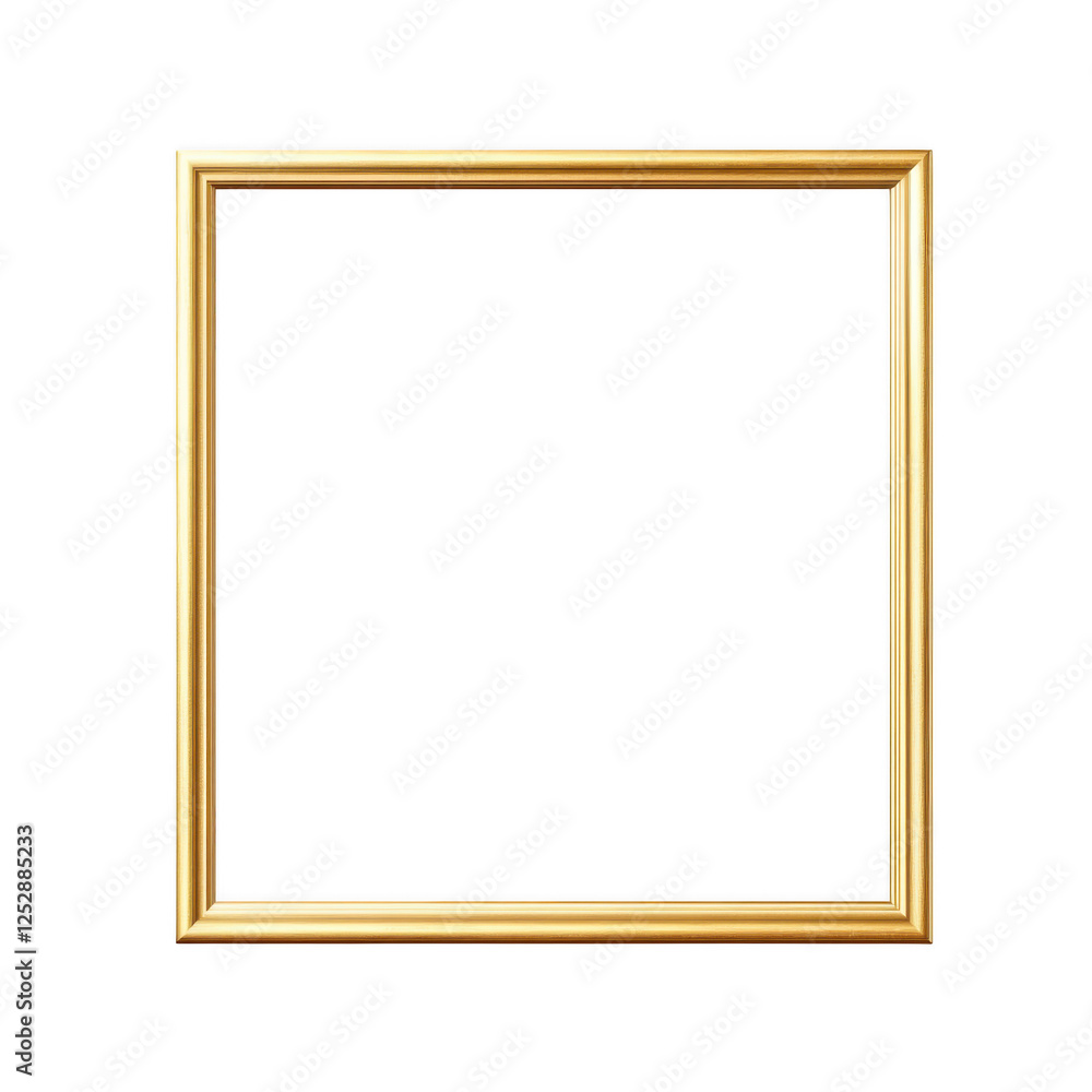 Square gold frame with a minimalist design, ideal for modern decor and displaying art or photos. Isolated on transparent background, png Square gold frame with a minimalist design, ideal for modern decor and displaying art or photos. Isolated on transparent background, png