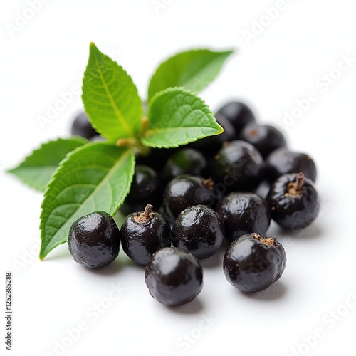 Black Peppercorns & Leaves - High-Quality AI Image photo