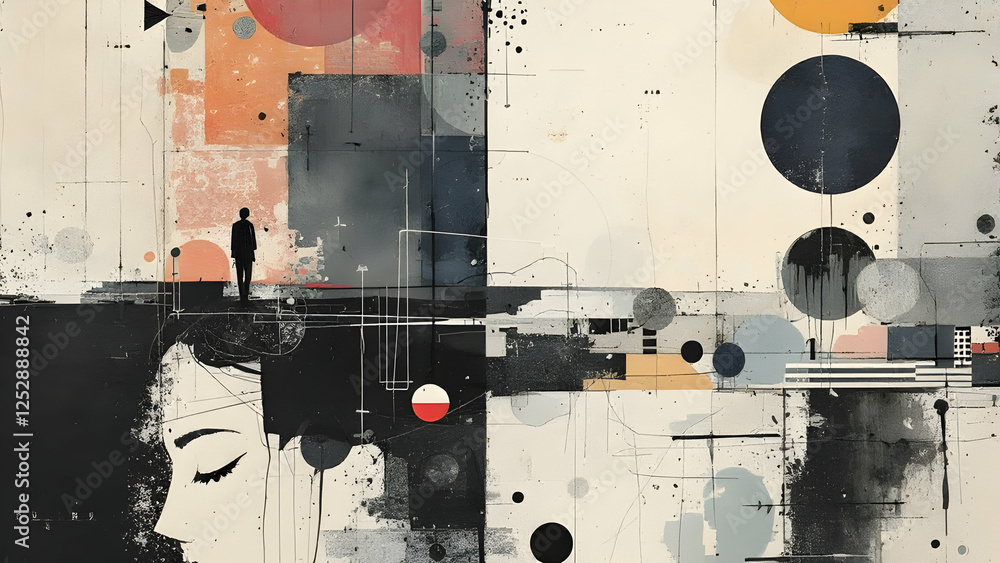 Obraz premium Example of mixed media and experimental collages