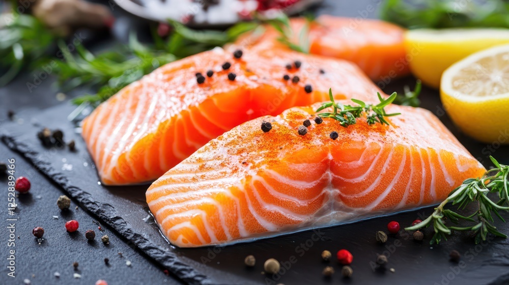 Delicious Raw Salmon Fillet Ready to Cook Delicious Raw Salmon Fillet Ready to Cook