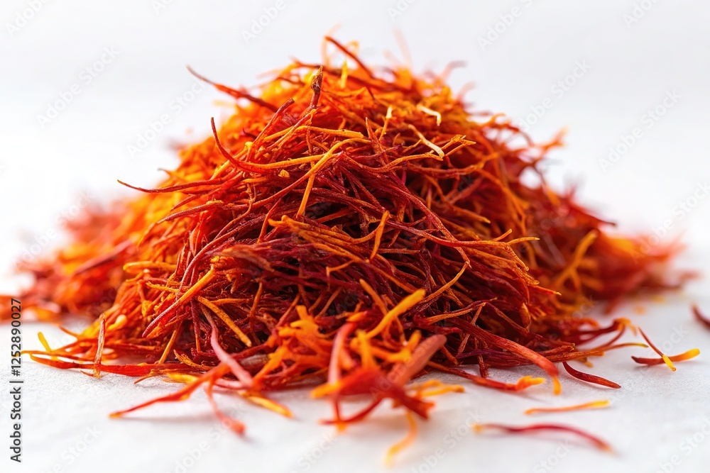 Fototapeta premium High fashion still life: dried saffron, radiant threads.
